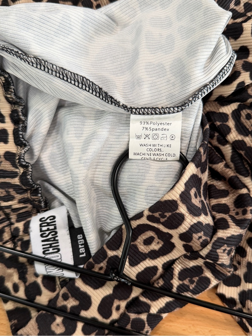 Wknd Chasers My Reputation Leopard Pants Wide Leg Size Large - Picture 9 of 10
